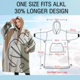 thumbnail image 4 of Oversized Wearable Blanket Hoodie,Brown Boho Plant Pattern Sherpa Blanket Hoodie with Super Pockets,Super Warm Fuzzy Pullover for Women & Men, 4 of 6