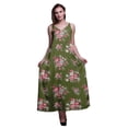 thumbnail image 1 of Bimba Robe Longue en Rayonne Imprimée Florale pour Femmes Chic Bohème Été Maxi Plage-Moyenne, 1 of 4