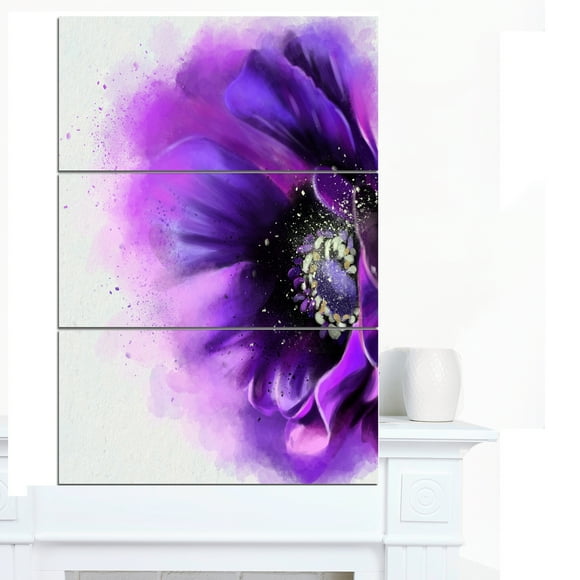 Purple Stylized Watercolor Poppy