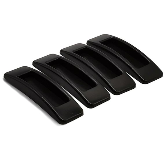 Tirador para gabinete Alamic autoadhesivo de plástico, 4 piezas, negro