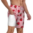 thumbnail image 3 of Picia Strawberry pattern Mens Swim Trunks with Compression Liner Stretch Beach Shorts Quick Dry with Zipper Pockets No-Chafing Board Shorts-X-Large, 3 of 9