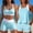 Light Blue, variant on 3 Piece Tankini Swimsuit Set for Women Conservative Padded Beach Swimwear with Pocket Swim Trunks Navy S