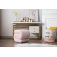 thumbnail image 4 of S-shape Velvet Fabric Ottoman Makeup Stool Footstool,Light Pink, 4 of 5