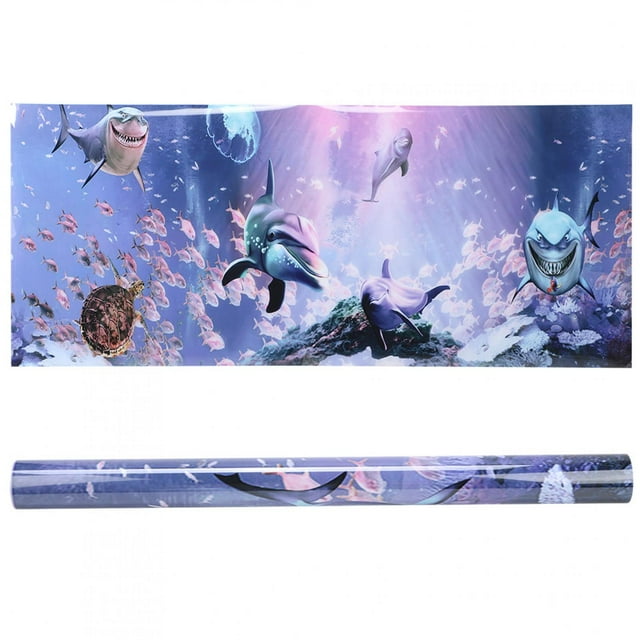 Aquarium Background Sticker, High Transparency Aquarium Decorative Sticker, Landscape Image For Aquarium Fish Tank 61x30cm