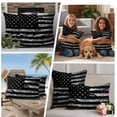 thumbnail image 2 of 2 Pack Outdoor Waterproof Throw Pillows, American Flag Independence Day Decorative Square Pillow Case Patio Pillows for Chair Couch Sofa 18x18in, 2 of 9