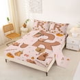 thumbnail image 2 of Erosebridal Brown Capybara Kid Full Size Sheets, Cute Letter R Bed Sheets, 4pcs, 2 of 5