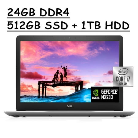 2021 Flagship Dell Inspiron 17 3000 Laptop Computer I 17.3" FHD Display I 10th Gen Intel Quad-Core i7-1065G7 I 24GB DDR4 512GB SSD 1TB HDD I GeForce MX230 Webcam MaxxAudio DVD WIFI Win 10