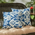 thumbnail image 3 of Greendale Home Fashions 17'' x 17'' Reversible Outdoor Throw Pillow, Set of 2, Azule, 3 of 6