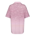 thumbnail image 5 of Fiudx Ofertas Relámpago Blusas Estampadas Informales para Mujer, Camiseta de Manga Corta, Top con Cuello Vuelto, 5 of 5
