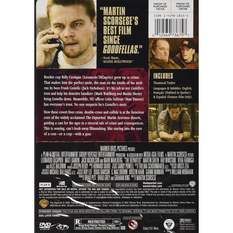 The Departed Full Screen (DVD) - Walmart.com