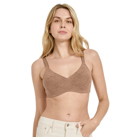 Jockey Women's Smooth & Sleek Lace Full Coverage Wirefree T-Shirt Bra