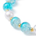 thumbnail image 4 of 15pcs Glass Round Beaded Stretch Bracelet Heart & Egg & Rabbit Alloy Enamel Charms Easter Theme Bracelet for Women Deep Sky Blue Inner Diameter: 2-3/8 inch(5.9cm), 4 of 4