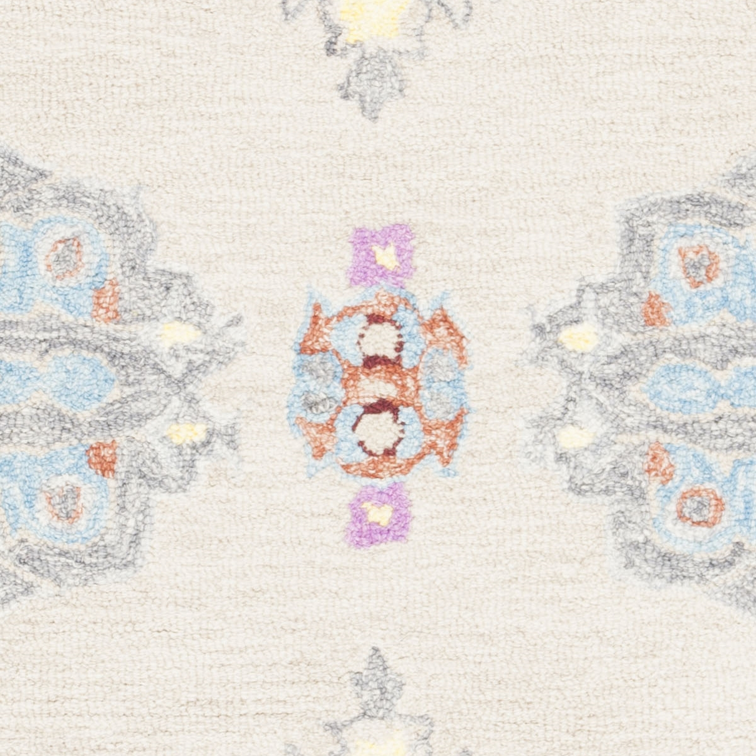 SAFAVIEH Micro-Loop Bosworth Floral Medallion Runner Rug, Beige/Orange, 2'3" x 7'