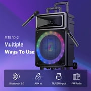 Seenda Karaoke Machine with 2 Wireless Microphones, Bluetooth Speaker, and Portable PA System – Includes FM Radio and 12 Woofer for Party
