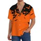 thumbnail image 1 of Balery Halloween With Black Bats Camisa Casual de Manga Corta con Botones para Hombre, Texturizada, Estilo Cubano, para Playa, Verano-Medium, 1 of 5