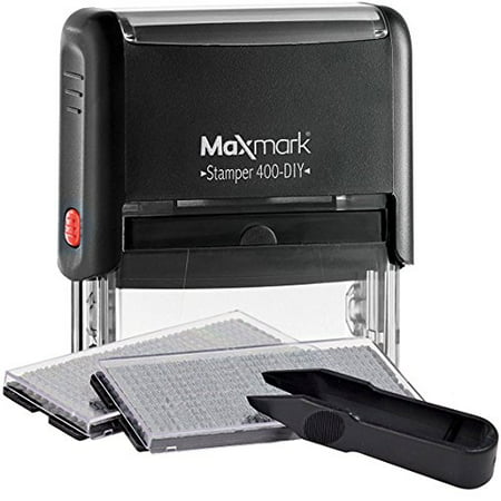 MaxMark Self-Inking Custom Do It Yourself Stamp Kit (DIY) - Black (Best Custom Rubber Stamps)