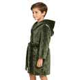 thumbnail image 6 of LYMAYTER Hooded Bathrobe for 2-12Y Toddler Boys Soft Flannel Bathrobe Solid Color Comfortable Household Sleep Gown, 6 of 10
