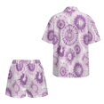 thumbnail image 5 of FKEKYI 2 Piece Short Set for Women Summer Outfits Tie-Dye Purple Print Beachwear Open Front Top Shirt & Shorts Casual Loungewear Breathable Resort Wear, L, 5 of 7