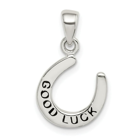 Auriga Fine Jewelry 925 Sterling Silver Enamel Good Luck Horse Shoe Pendant for Women (L - 20.43mm)