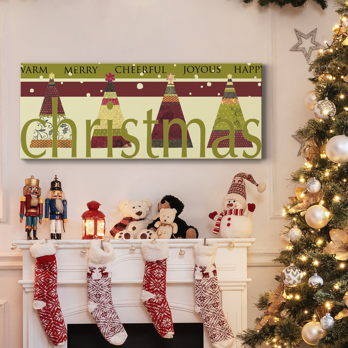 HAPPY,MERRY,JOYOUS Premium Gallery Wrapped Canvas - Ready to Hang