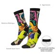 thumbnail image 4 of Hirioo Colorful Pug Pattern Adult Middle Tube Socks Breathable Sock Non-Pilling,Contrasting Color Design, 4 of 6