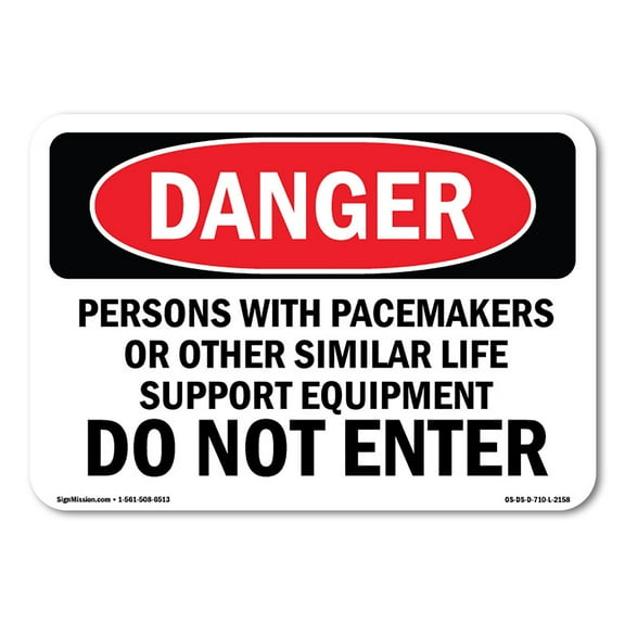 OSHA Danger Sign - Persons With Pacemakers Or Other Similar | Decal | Protect Your Business, Construction Site, Shop Area |  Made in The USA