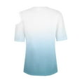 thumbnail image 3 of Womens Cold Shoulder Tops 2024 Summer Trendy Gradient Dressy Casual T-Shirts Crewneck Ladies Going Out Tunic Blouses, 3 of 6