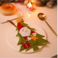 thumbnail image 1 of Sombrero de Papá Noel, reno, Año Nuevo, tenedor de bolsillo, cuchillo, soporte para cubiertos, bolsa de fiesta, mesa de hogar, decoración de cena, vajilla, 1 of 2