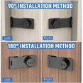 thumbnail image 4 of Home Cabinet Combination Hasp Lock, Cabinet Door Combination Lock, Door Security Sliding Door Lock (Black - 1 Pack), 4 of 5
