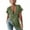 Army Green, variant on Women Deep V Neck Short Sleeve Side Slit Oversized T Shirts Tunic Top