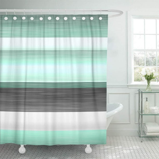 SUTTOM Hipster Gray Pastel Mint Green Watercolor Stripes Trend Setter