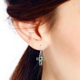 thumbnail image 3 of Rainbow Cross Inlaid Abalone Sterling Silver Dangle Earrings, 3 of 5