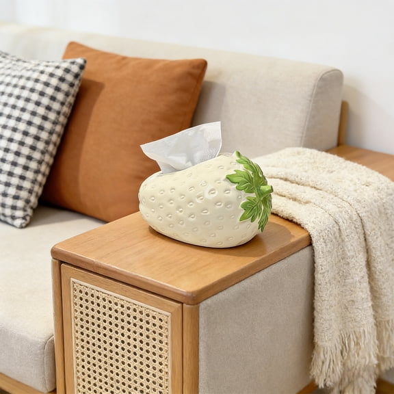 Upgraded Cute Strawberry-shaped Tissue Box A Storage Box For Facial Tissues In The Living Room And A Girlish-style Napkin Holders For The Dining Table F