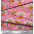 thumbnail image 3 of Soimoi Polyester Crepe Fabric Tree,Floral & Deer Animal Print Sewing Fabric Yard 42 Inch Wide, 3 of 3