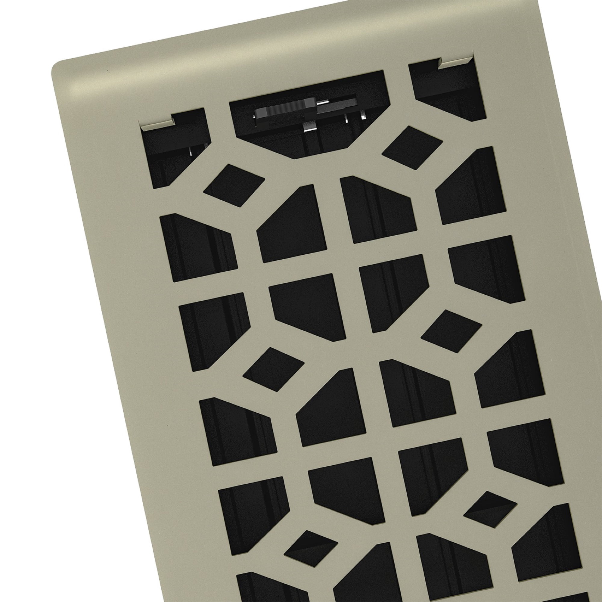 4in x 10in Templar Style Satin Nickel Metal Heating and Cooling Air Floor Register (5 PACK) - Overall 5 1/4" x 11 1/4"