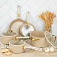 thumbnail image 4 of Thyme & Table 12-Piece Non-Stick Granite Collection Cookware Set, Pots and Pans Set - Taupe & Gold, 4 of 10