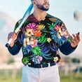 thumbnail image 4 of Fotbe Colorful Flowers Baseball Jersey Shirt for Men and Women, Casual Short Sleeves Button Down T-Shirt-4X-Large, 4 of 9