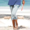thumbnail image 2 of Womens Relaxed Fit Pants by Generic Summer Casual Drawstring Solid Cropped Cargo Pants, Black, Size XL, 2 of 5