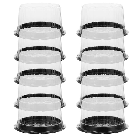 QUTETN 30 pcs Transparent Cake Box Birthday Cake Box Bakery Packing Box Cake Display Box