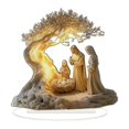 thumbnail image 1 of Centro de mesa navideño con escena del nacimiento de Jesús de la Natividad, colección de 7,1 x 7,8 pulgadas, multiusos, con base, acrílico plano 2D, 1 of 9
