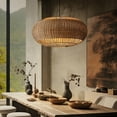 thumbnail image 4 of Arturesthome Rattan chandelier retro Japanese style wabi-sabi style bamboo pendant light, 4 of 15