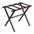 thumbnail image 1 of Hotel Dark Walnut Finish Wood Folding Luggage Rack with Black Straps, 1 of 1
