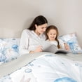 thumbnail image 4 of Erosebridal Watercolor Ocean Coral Twin Comforter Sets,Wild Jellyfish Starfish Bedding Set For Girls Kids, Reversible 2 Pieces, 4 of 7