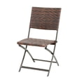 thumbnail image 6 of 3-Piece Folding Patio Bistro Set with Chairs, Brown Wicker Outdoor Dining Furniture for Patio, Garden, Balcony, 6 of 9