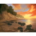 thumbnail image 2 of Reynolds, Graham 32x26 Black Ornate Wood Framed with Double Matting Museum Art Print Titled - July Evening, 2 of 4