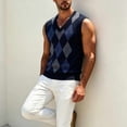 thumbnail image 5 of Baeitkot Men's V-Neck Sleeveless Top Men's Colorblock V-Neck Sleeveless Knit Sweater Casual Layering Top Blue Free Size, 5 of 6