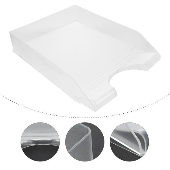 File Tray Holder Desk Organizer Paper Trays Stackable Magazine Rack Desktop Sorter Storage Letter Officebins Bin