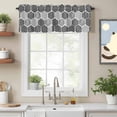 thumbnail image 2 of Gray Hexagon Valance Curtain Modern Abstract Art Geometric Black Striped Window Valances Rod Pocket Short Curtains Window Treatments for Kitchen Bedroom Bathroom Laundry 56" x 16", 2 of 9
