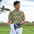 thumbnail image 5 of Balery Pineapples Palm Leaves Printed Men’s Short Sleeve Polo Shirt, Midweight Men's Shirt,Golf Polo shirts -Medium, 5 of 8