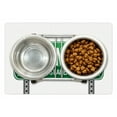 thumbnail image 1 of Adventure Pet Mat for Food and Water, Signboard Road Travel Highway Just Ahead Typography on Plain Background, Non-Slip Rubber Mat for Dogs and Cats, 18" X 12", by Ambesonne, 1 of 2
